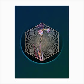 Abstract Sword Lily Floral Mosaic Botanical Illustration n.0021 Canvas Print
