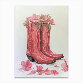 Pink Coastal Cowgirl Boots Canvas Print