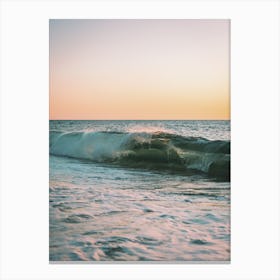Waves At Sunset Canvas Print