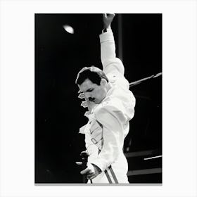 Singer Freddie Mercury At Wembley Stadium, London, July 15th 1986 Canvas Print