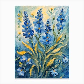 Blue Flowers In Sunlight Canvas Print