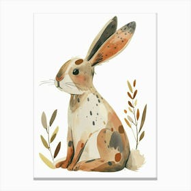 Harlequin Rabbit Kids Illustration 4 Canvas Print