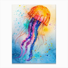 Jellyfish Colourful Watercolour 1 Canvas Print