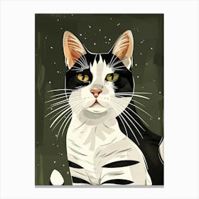 Black And White Cat 35 Canvas Print