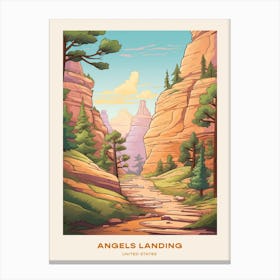Angels Landing Usa Hike Poster Canvas Print