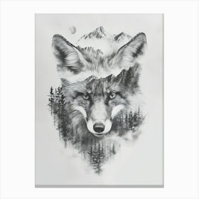 Wolf In The Forest 20 Canvas Print