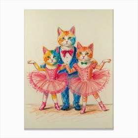 Ballerina Cats Canvas Print