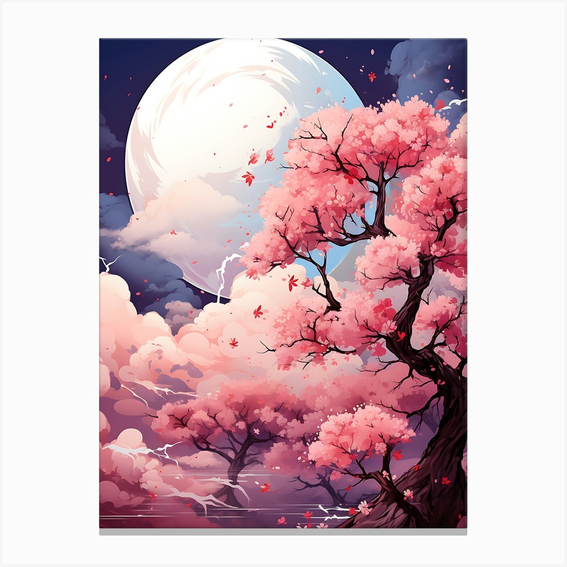 cute pink cherry print | Canvas Print