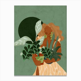 Plant Lady Square Canvas Print