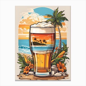 Retro Sunset Drink Cool Canvas Print