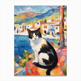 Painting Of A Cat In Fethiye Turkey 1 Canvas Print