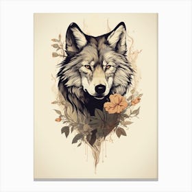 Wolf Watercolour Canvas Print