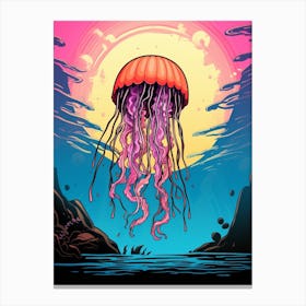 Jellyfish Retro Pop Art 1 Canvas Print