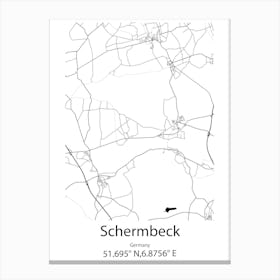 Schermbeck,Germany Minimalist Map Canvas Print