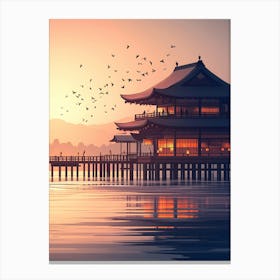 Kyoto Pagoda At Sunset Canvas Print