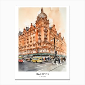 Harrods 2 Watercolour Travel Poster Canvas Print