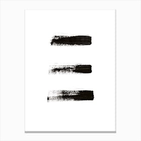 Three Minimal Black Abstract Canvas Print