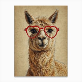 Llama In Glasses 2 Canvas Print