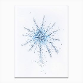 Water, Snowflakes, Pencil Illustration 1 Canvas Print