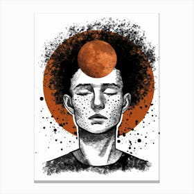 Man With A Sun On His Head Canvas Print