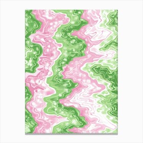 Pink And Green Swirls 2 Canvas Print