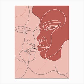 Simplicity Pink Lines Woman Abstract 8 Canvas Print