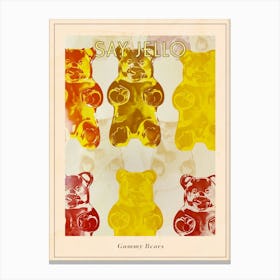 Retro Gummy Bears Candy Sweets Pattern 1 Poster Canvas Print