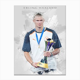 Erling Haaland Graffiti Street Art Canvas Print