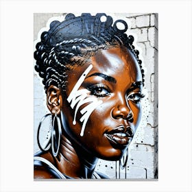 Graffiti Mural Of Beautiful Black Woman 398 Canvas Print