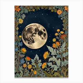 Moon Night Style William Morris 7 Canvas Print