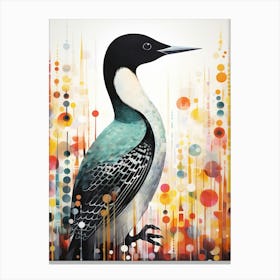 Bird Painting Collage Common Loon 4 Canvas Print