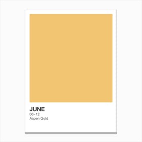 June Birth Month Colour Yellow Canvas Print