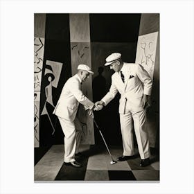 Two Men Shaking Hands Canvas Print