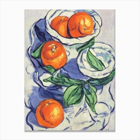 Clementine Vintage Sketch Fruit Canvas Print