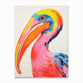 Colourful Bird Painting Pelican 4 Canvas Print