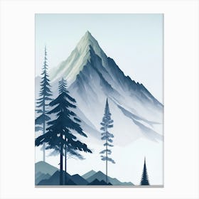 Mountain And Forest In Minimalist Watercolor Vertical Composition 359 Canvas Print