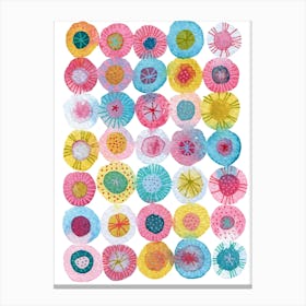 Watercolor Abstract Circle Party Canvas Print