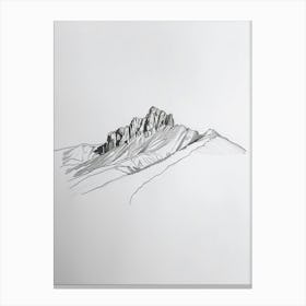 Pikes Peak Usa Line Drawing 1 Canvas Print