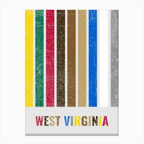 Vintage Minimalist West Virginia State Flag Colors Canvas Print