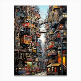 Japanese Cityscape Traditional 2 Canvas Print