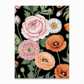 Seamless Pattern With Flowers 8 Canvas Print