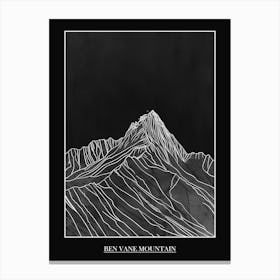 Ben Vane Mountain Line Drawing 2 Poster Canvas Print