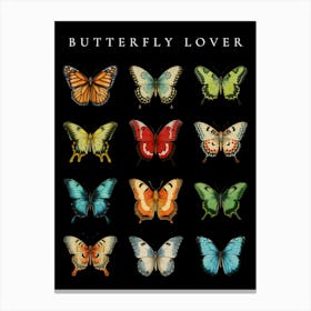 Butterfly Lover black background Canvas Print
