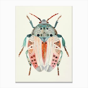 Colourful Insect Illustration Pill Bug 2 Canvas Print