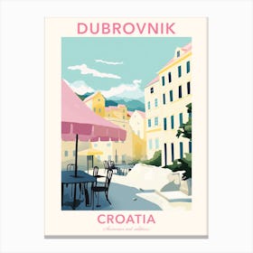 Dubrovnik, Croatia, Flat Pastels Tones Illustration 1 Poster Canvas Print