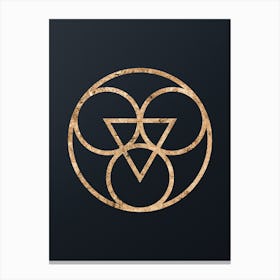 Abstract Geometric Gold Glyph on Dark Teal n.0116 Canvas Print