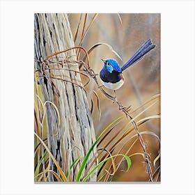 Bird and two ants Canvas Print