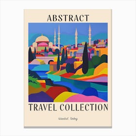 Abstract Travel Collection Poster Istanbul Turkey 6 Canvas Print