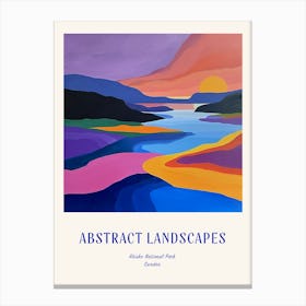 Colourful Abstract Abisko National Park Sweden 2 Poster Blue Canvas Print