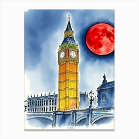 Big Ben And The Moon Canvas Print